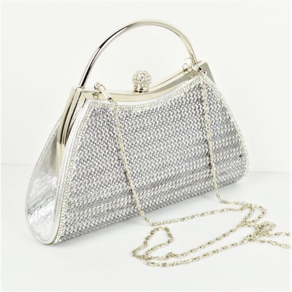 D'MARGEAUX Handbags - NWT Gorgeous Crystal Top Handle Frame Bag